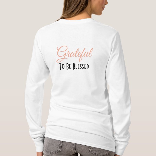 Camiseta Personalizar - Grata pelas pequenas coisas, Grande (Verso)