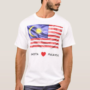 Camiseta Personalizar I Heart Flag da Malásia