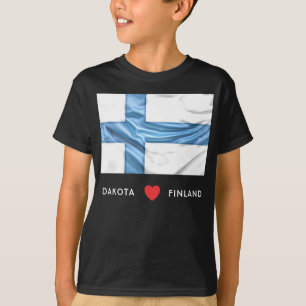 Camiseta Personalizar I Sinalizador do Coração da Finlân