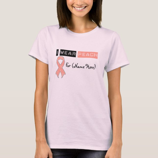 Camiseta Personalizar I Vestir Cancer Uterine de Fita de Pê (Frente)