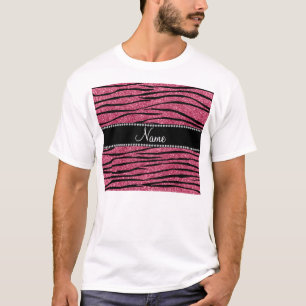 Camiseta Personalizar listras de zebra cor-de-rosa