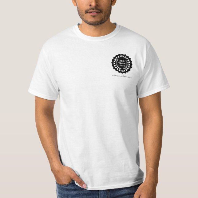 Camiseta Personalizar logotipo de empresa branco masculino (Frente)