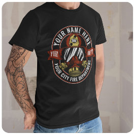 Camiseta Personalizar Máscara de Capacete de Bombeiro NAME