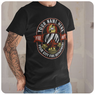 Camiseta Personalizar Máscara de Capacete de Bombeiro NAME 