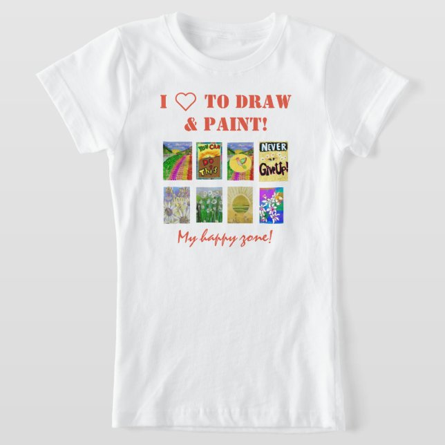 Camiseta Personalizar Modelo de texto e foto de 8 painéis (Postura )