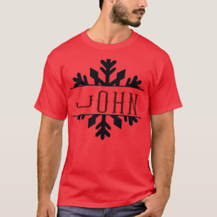 Camiseta Personalizar Monograma Dividido Nome John Presente