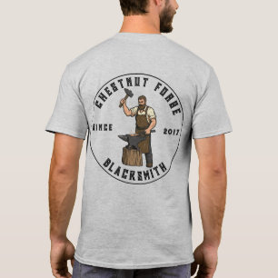 Camiseta Personalizar Negócios de Oficina de Ferreiro Forja