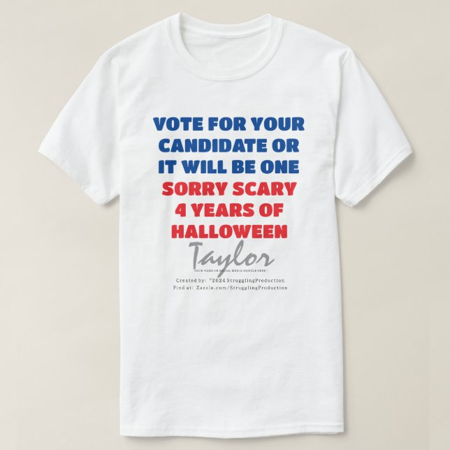 CAMISETA PERSONALIZAR NOME DE UR-VOTE-OU ESCASSE 4 ANOS-HAL (Frente do Design)