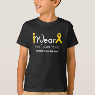 Camiseta Personalizar o Cancer de infância Dourado da Faix