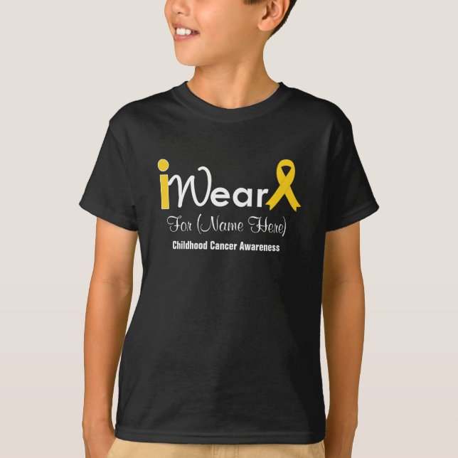 Camiseta Personalizar o Cancer de infância Dourado da Faixa (Frente)