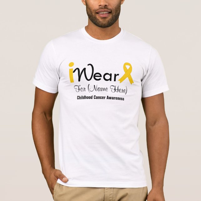 Camiseta Personalizar o Cancer de infância Dourado da Faixa (Frente)