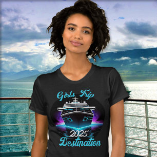 Camiseta Personalizar o Destino do Ano de Cruzeiro de Viage