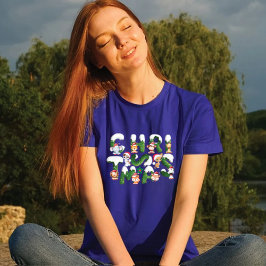 Camiseta Personalizar o Feliz Natal Alphabet Selvagem Anima