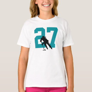 Camiseta Personalizar o nome do jogador de hóquei feminino