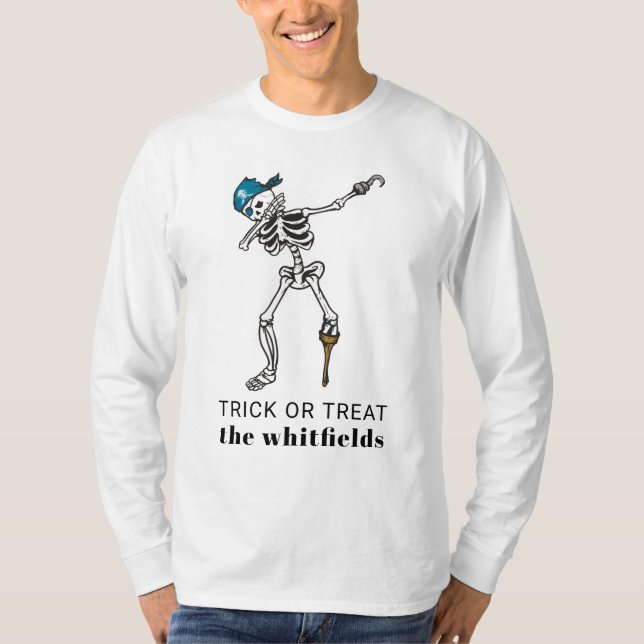 Camiseta Personalizar o Pirato de Dabbing do Halloween ou T (Frente)