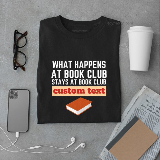Camiseta personalizar o que acontece no Clube do Livro fica (Criador carregado)
