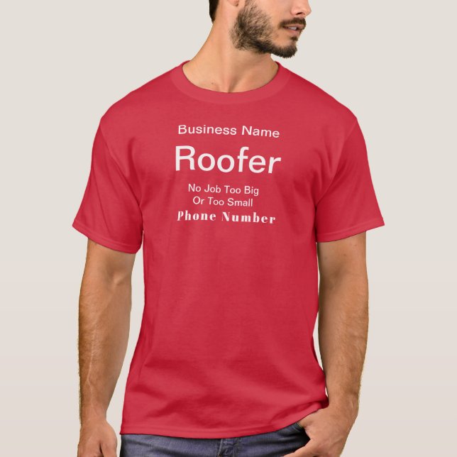 Camiseta Personalizar o Vermelho Empreendedor do Roofer (Frente)