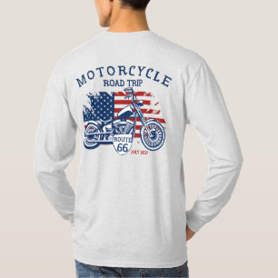 Camiseta Personalizar Rota de Viagem de Moto Estrada 66 Ban