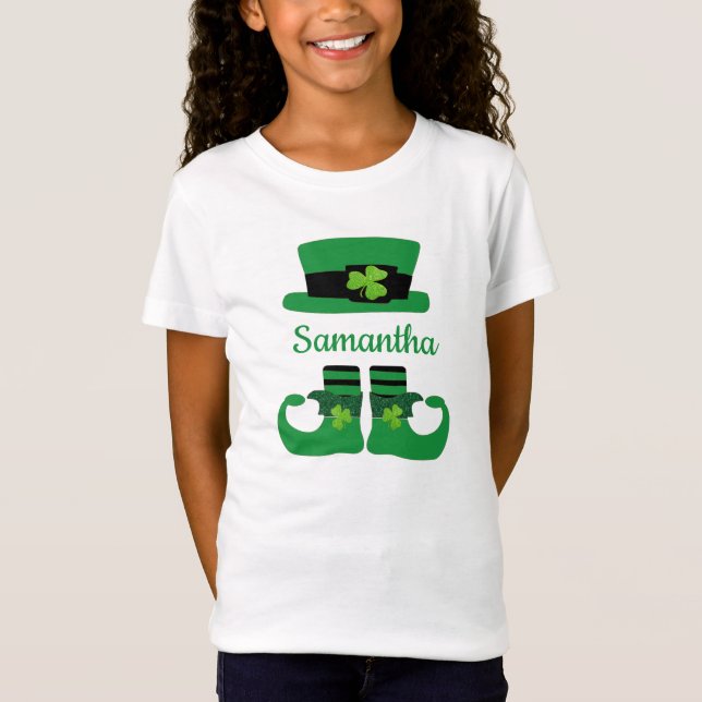 Camiseta Personalizar Rua, o Leprechaun Verde de Patrick. (Frente)