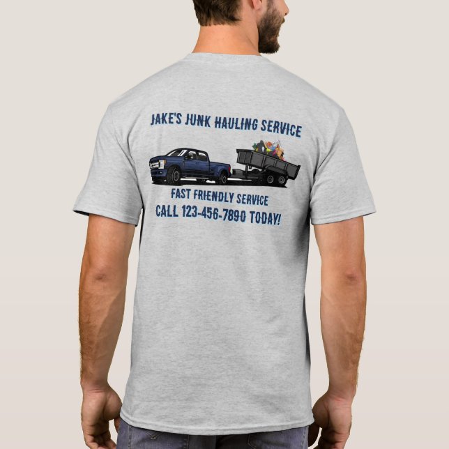 Camiseta Personalizar Serviço de Transporte de Entulho Marc (Verso)