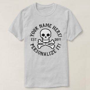 Camiseta PERSONALIZAR T-Shirt Pirate Skull e Crossbones