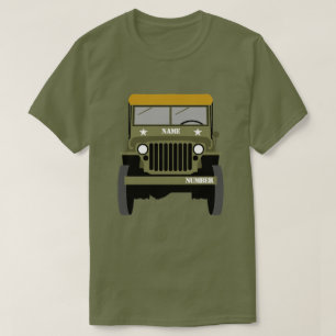 Camiseta Personalizar Veículo Militar Antigo de Veterano de