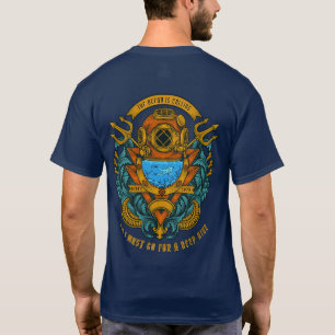 Camiseta Personalizar Vintage Mergulhador de Mar Profundo P
