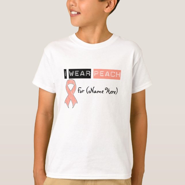 Camiseta Personalizar Visto do Cancer Uterino de Fita de Pê (Frente)
