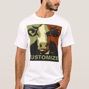 Camiseta Personalizável! Camouflage Pop Art Cow Tshirt
