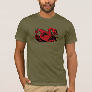 Camiseta Personalizável da Criatura Dragão Vermelh
