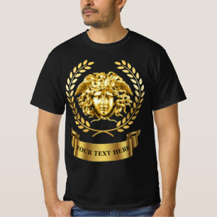 Camiseta Personalizável da Medusa Dourada