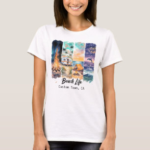 Camiseta Personalizável da Vida na Praia