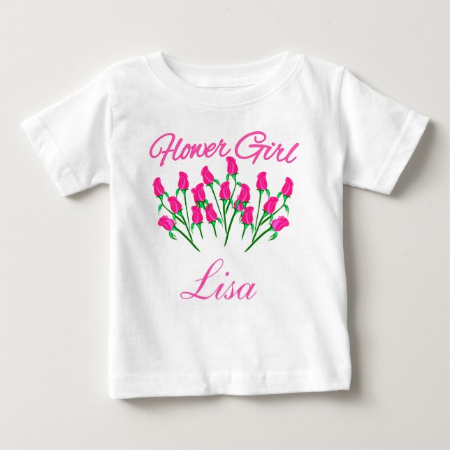 Camiseta Personalizável de Garota Flor (Frente)