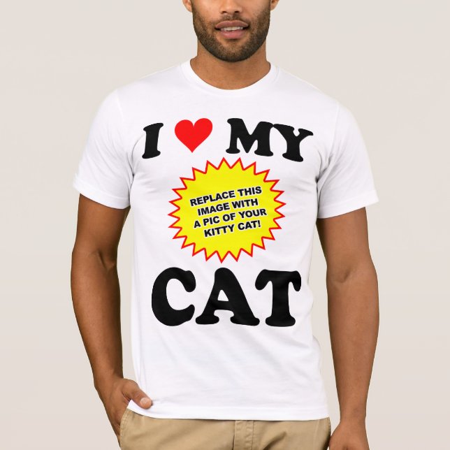 Camiseta PERSONALIZÁVEL Eu Amo Meu Gato (Frente)