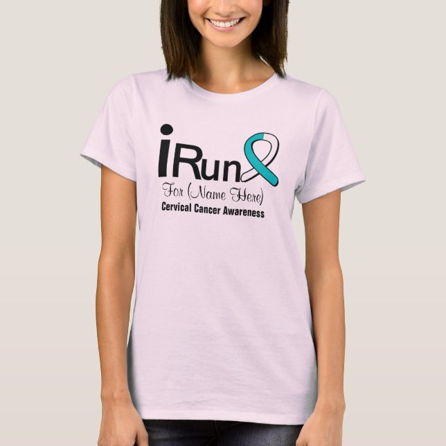 Camiseta Personalizável Eu Corro Para A Consciência Do Canc (Frente)