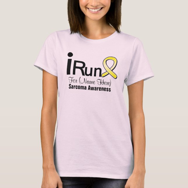 Camiseta Personalizável Eu Corro Para Sensibilizar Sarcoma (Frente)
