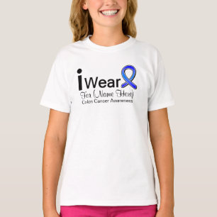 Camiseta Personalizável Eu Visto Fita de Cancer em Dois
