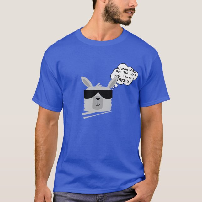 Camiseta Personalizável Llama Cita Humor Slogan Engraçado (Frente)