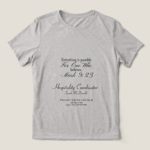 Camiseta personalizável para grupos cristãos