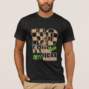 Camiseta Personalizável “Sem Problema” Estilo Xadrez   Bell