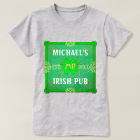 Personalizável Seu Nome Irish Pub Green