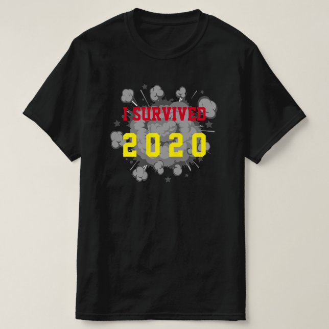 Camiseta Personalizável sobrevivi à explosão 20xx escuro (Frente do Design)