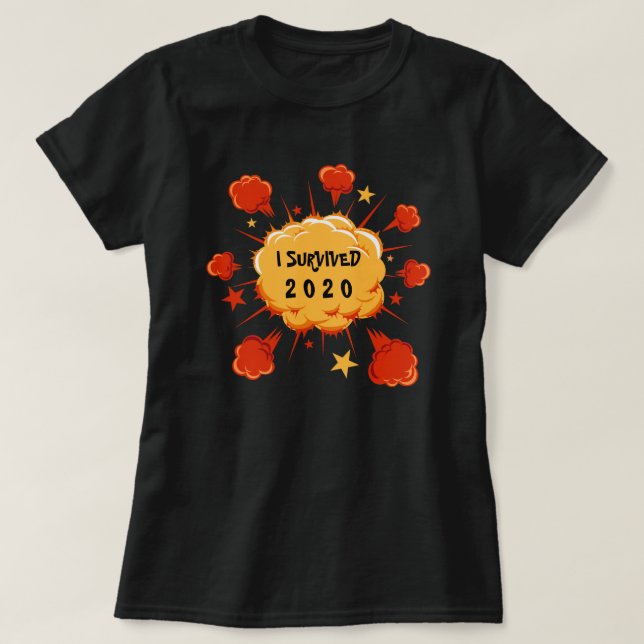 Camiseta Personalizável sobrevivi à explosão 20xx vermelho  (Frente do Design)