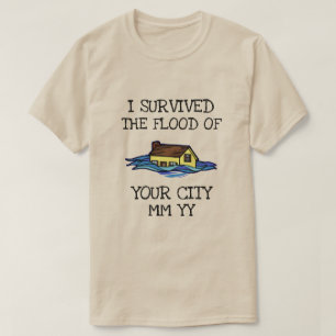 Camiseta Personalizável sobrevivi à inundação