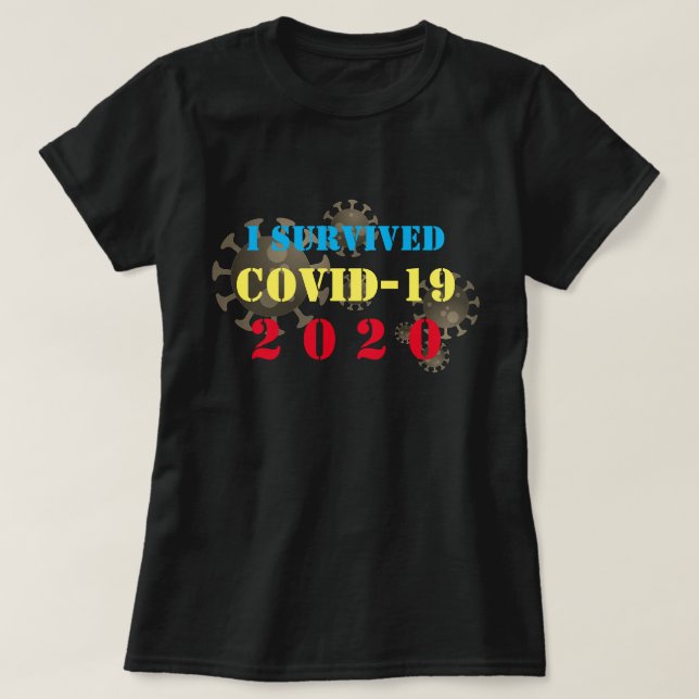 Camiseta Personalizável sobrevivi ao COVID-19 2020 (Frente do Design)