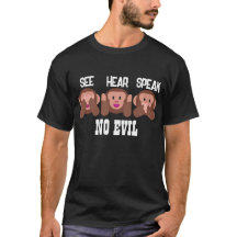 Personalizável Veja Ouvir e falar sem macaco-Mau E