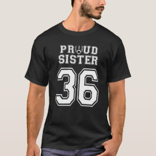 Camiseta Personalize a Irmã 36 de Futebol Orgulhosa Persona
