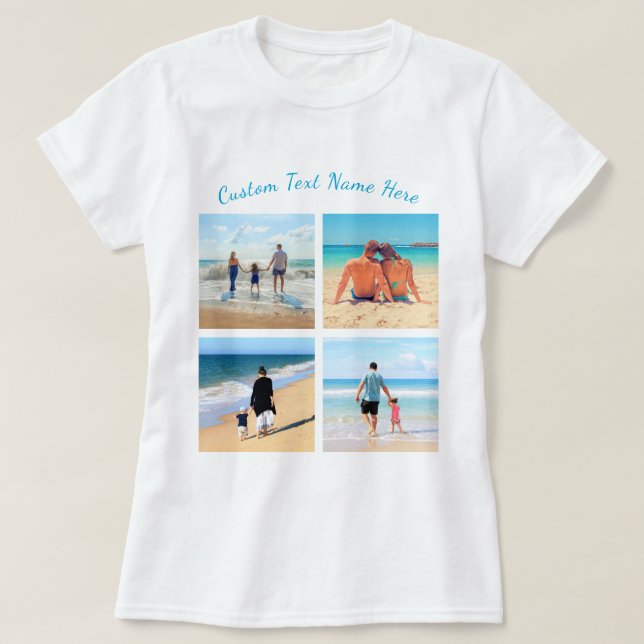 Camiseta Personalize a sua família Fotografia Collage T-Shi (Frente do Design)