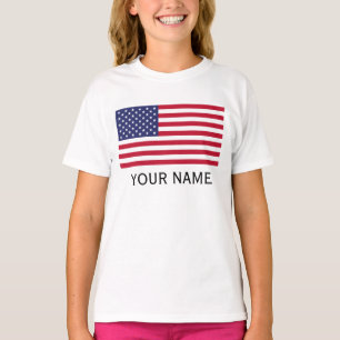 Camiseta Personalize com o seu nome EUA Estados Unidos