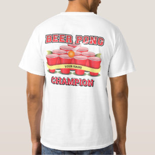 Camiseta Personalize Copos de Campeão de Beer Pong Bola de 